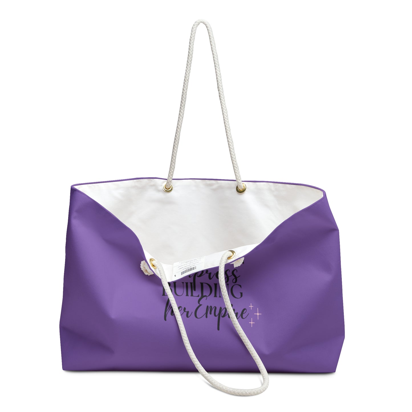 Just an Empress Building her Empire" Weekender Beach Bag - Purple - Oversized & Durable